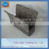 100% Handmade Corn Weaving Grey Newspaper Storage Basket thumbnail-1