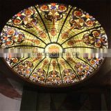 Hand cut decorative stained glass skylight roof