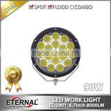 90w Round LED Driving Light Spot Working Lamp for Truck Trailer Tractor Harvester Agriculture Equipments Machinery
