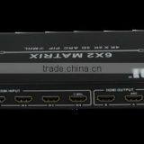 New Product High Quality HDMI 1.4 Matrix 6*2 HDMI Switch Black thumbnail-2