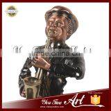Play Jazz Saxophonist Bronze Man Staue thumbnail-2