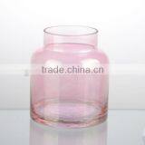 2016newest home decor decorative pink color glass hurricane vase