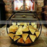 Wrought Iron Round Log Basket thumbnail-1