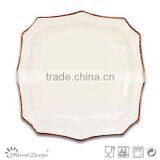 Embossed Square Shape Stoneware Dinnerware Plate thumbnail-4