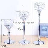 3pcs/set Crystals Wedding Candle Holder Metal Plated Candlestick Decoration Romantic European Candle Holders thumbnail-2