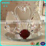 Clear beautiful crystal crafts glass swan for wedding favors gift