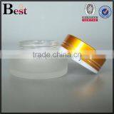 Best Sellers Fany Skin Care Cream Frosted 1 oz Glass Jar Shiny Gold Aluminum Lid 30g Glass Jar Cosmetics Wholesale thumbnail-2