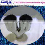 Double Head Heart-shaped Universal Muffler Tips Exhaust System thumbnail-1