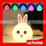UCHOME Touch Sensor Silicone Rabbit LED Night Light 7 Color Changing Kids Lamp thumbnail-2