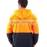 Orange/Navy Safety Jacket Full Zip Polar Fleece Hi Vis Hoodies thumbnail-2