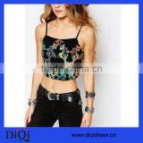Halter Neck Crop Top Sequins Lace thumbnail-1