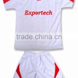 Custom Design White Red Soccer Uniform