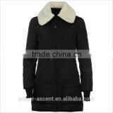 2017 Ladies Cool Design Black Quilted Jacket With Adjustable Skirt