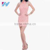 YIHAO Fashion Apparel Wholesales Pink Printed Bodycon Ladies Party Dress Sexy Backless Casual Sleeveless Bandage Mini Dress thumbnail-4