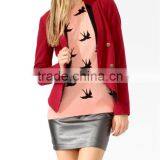 Double Breasted Cutaway Hem Blazer thumbnail-1