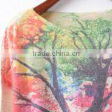 Lady Pullover Angora Cashmere Sweater With Tree Printing thumbnail-4