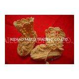 Yellow Hollow Out Crochet Baby Booties Woolen Yarn Anti - Pilling Machine Washed thumbnail-1