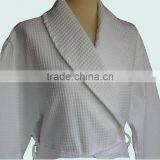 100% Cotton Hotel White Waffle Cotton Bathrobe thumbnail-6
