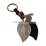 Custom Punk Leaves Leather Key Chains - Promotional Items
