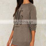 Long Pattern Cozy Gray Oversized Print Sweatshirt Custom thumbnail-2