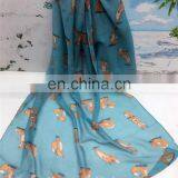 Animal Printed Hijab Shawls Cute Fox Pattern Pashmina Ladies Fashion Chiffon Scarves thumbnail-4