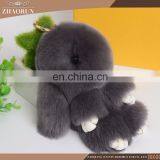 High Quality Custom Rabbit Fur Keychain For Car Decoration thumbnail-1