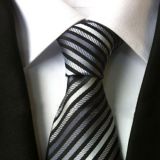 Double-brushed Gray Polyester Woven Necktie High Manscraft Plain