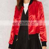 American Europe Style Outdoor Clothing Girl Women Embroidered Zipper Winter Wears Red Color thumbnail-2