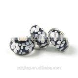 Collectibles Small Side Copper-nickel Alloy Pipe Black White Floral Glass Beads Loose Beads thumbnail-1
