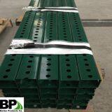 Green Painted and Perforated Square Sign Post