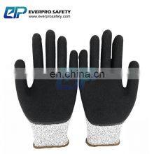 HPPE Liner Nitrile Sandy Dipped TPR Coated Cut Resistant Impact Resistant Gloves for Oilfield thumbnail-2