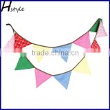 Handmade Vintage Tea Party Wedding Fabric Bunting 3m 12 flags Mix Color PL040