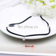 2017 Hot Faux Leather Choker Fashion Simple Black Velvet Rope Sparkling Crystal False Necklace for Women Collar Jewelry thumbnail-1