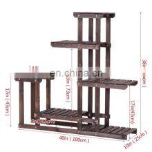 Wood Multi Tiers Shelves Flower Rack Plant Stand thumbnail-3