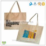 natural cotton fabric shopping bag with printed logo
