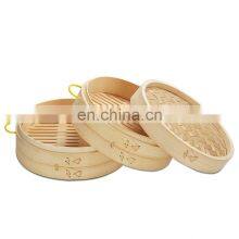 Chinese Traditional Style Kitchen Accessories Bamboo Food Steamer Steam Cooking Bamboo Lid Round Shape thumbnail-4