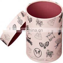 Packaging Paper Gift Carton Light Tube Small Hat Cardboard Kraft Led Rigid Black Perfume Template Cylinder Round Box