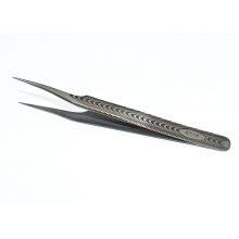 Stainless Steel Tweezers, Anti-static Jewelry Welding Clip, Non-magnetic Straight Tip Plus Hard Electronic Tweezers ST-18 Textured thumbnail-2