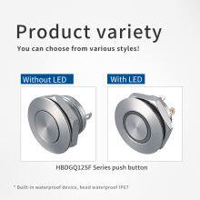 Ip67 12mm Flat Head Ring Illuminated Light 12v Spst Mini Push Switch Self Recovery thumbnail-2