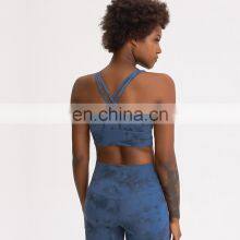 Customized Two Piece Tie Dye Leggings Match Sports Bra Yoga Sets Hight Quality Women Workout Gym Wear thumbnail-5