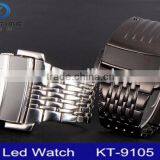 Men Luxury Stainless Steel Band Mens Blue LED Digital Sport Quartz Wrist Watch thumbnail-6