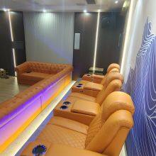 High-end Villa Home Theater Sofa Movie Hall Luxury Function Leather Combination Electric Sofa Audio-visual Room Sofa thumbnail-1