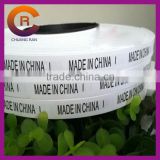 White ribbons black logo printed custom made cheap woven clothing label