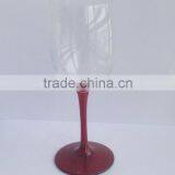 Wine Glass With Colored Stem, Yellow Champagne Glass, Red Wine Glass thumbnail-1