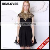Factory Price New Arrival Ladies Diamond Black 100% Handmade Ladies Mini Women Summer Long Cotton Dresses thumbnail-1