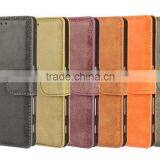 PU Leather With Magnet Stand Case Vintage Retro Dull Polish Folio Flip Holder Cover for Sony Xperia Z5 thumbnail-1