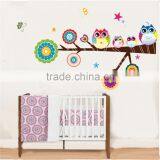 2016 Cute Colorful Owl Family Branch Butterfly PVC Wall Stickers Decal Decor for Kids Rooms thumbnail-1