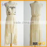 OEM handmade beaded dress chiffon maxi dress short front long back dress casual                        
                                                                                Supplier's Choice