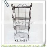 KZ140008 4 Tiers Wrought Iron Indoor Home Supermarket Shelf Metal Vegetable Rack thumbnail-2