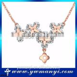 Promotion Sale Simple Design New Arrival Fashion Design cute flower extravagant gold necklace crystal N0082